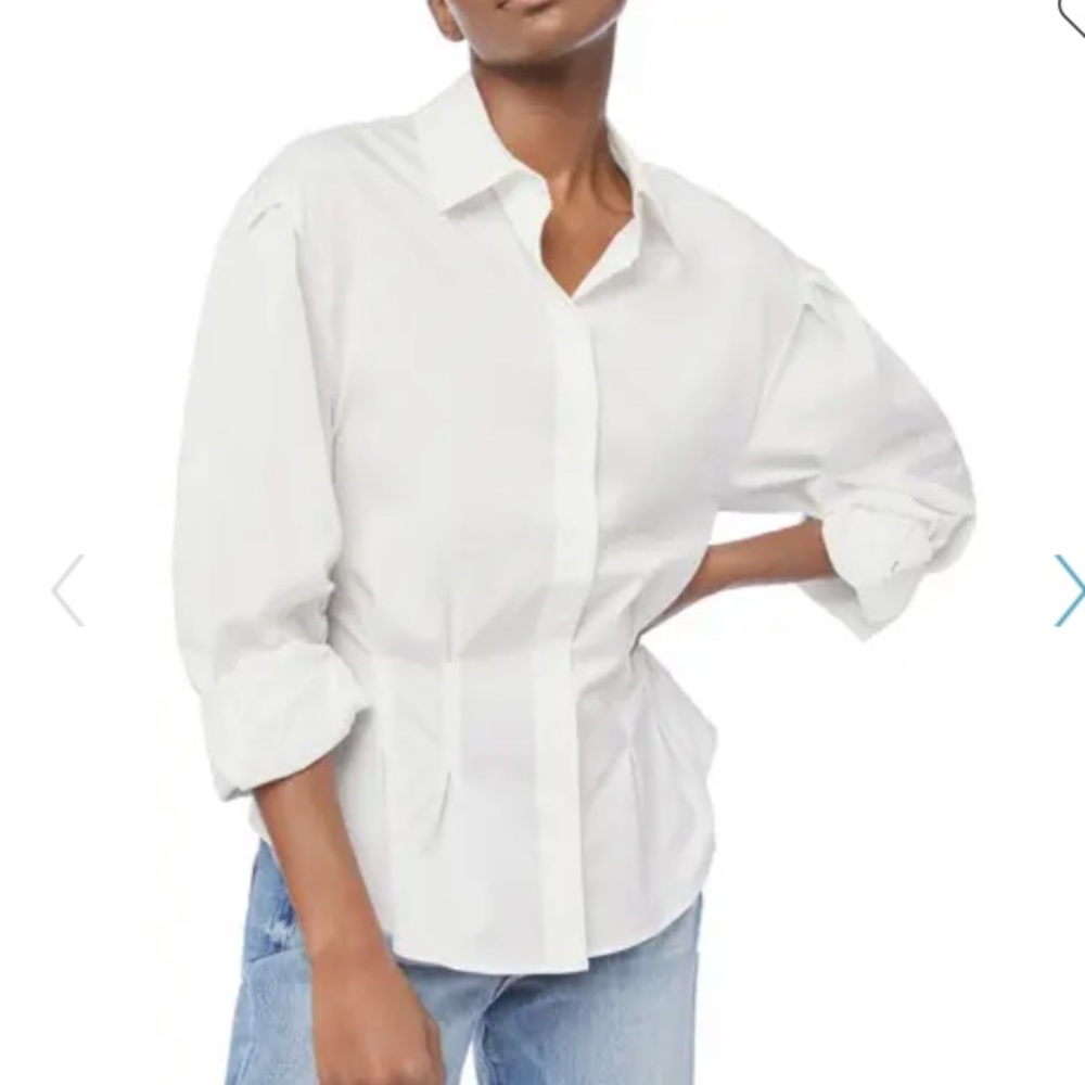 FRAME Geraldine 3/4 Sleeves Ruched Top - Picture 4 of 5